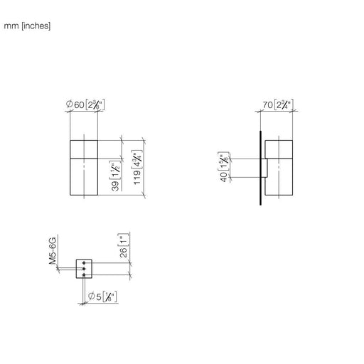Dornbracht - Glashalter mit Glas Wandm. META 02 83401979-06 225x125x110 platin gebürstet