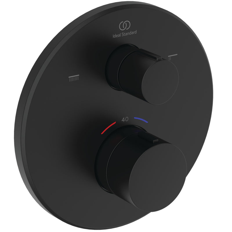 Ideal Standard - IS Badethermostat UP Ceratherm T100 Rosette d:163mm Silk Black