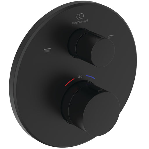 Ideal Standard - IS Badethermostat UP Ceratherm T100 Rosette d:163mm Silk Black