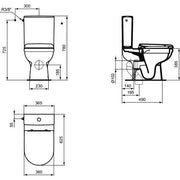 Ideal Standard - StandWC-Kombipaket EXACTO,o.Spülrand, mit Softclosing, 365x620x780mm, Weiß