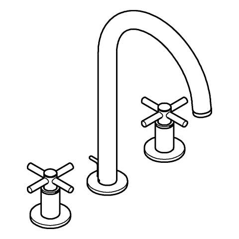 Grohe - 3-Loch-WT-Batterie Atrio 20643 Rohrauslauf Kreuz-Griff supersteel