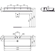 Ideal Standard - Waschtisch CONCA, 3 Hl., o.Ül., 1200x450x145mm, Weiß