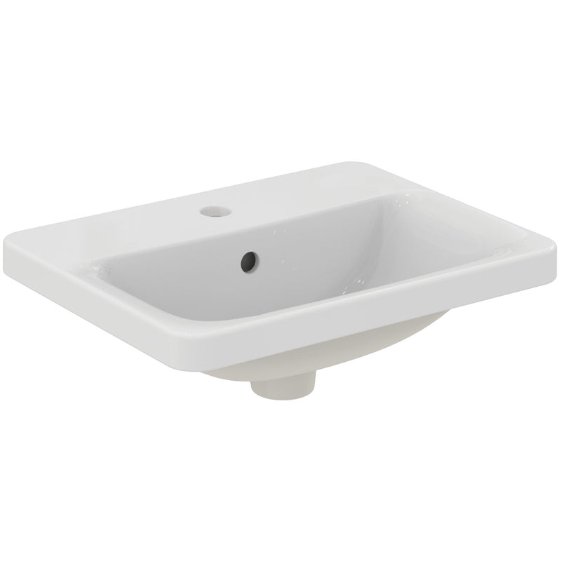 Ideal Standard - Einbauwaschtisch CONNECT, rechteckig, 1Hl., m.Ül., 500x390x175mm, Weiß