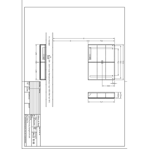 VILLEROY & BOCH - Vorbau-Spiegelschrank My View 14 1000x750x173mm mit Beleuchtung