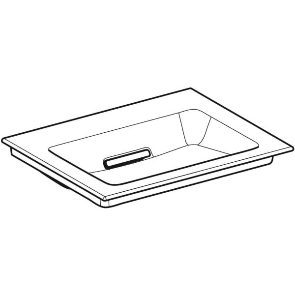 Geberit Vertriebs - ONE MWT 60x47,5cm, Abg.horiz. o. Hl., o. Ül., weiß, KeraTect/weiß glzd