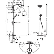 Hansgrohe - Showerpipe RAINDANCE Select S Wanne Air 1jet Kopfbrause 240mm 27117000 chrom