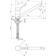 Ideal Standard - Küchenarmatur CERALOOK, ND, Ausld.230mm, Chrom