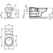 Ideal Standard - Wand-WC tief CONTOUR 21 V3404 barrierefrei weiß
