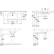VILLEROY & BOCH - Schrankwaschtisch Subway 2.0 1000x 480mm Rechteck 1HL. m. ÜL. Weiß Alpin