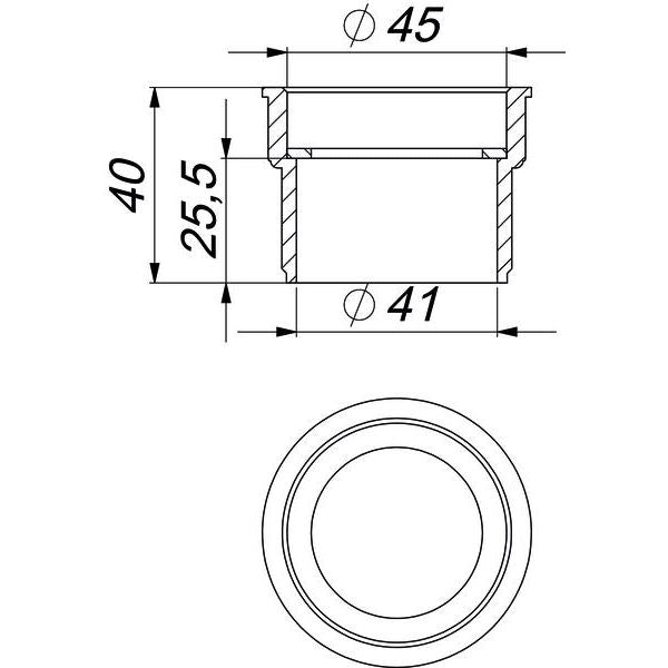 Dallmer - Reduzier-und Distanzring, 1 1/2 x1 1/2