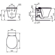 Ideal Standard - Wand-T-WC-Kombipaket Connect Air, AQUABLADE,mit Softclosing,360x540mm,Weiß