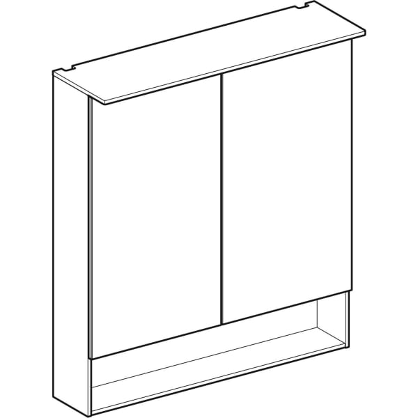 Geberit Vertriebs - Acanto Spiegelschrank mit Beleuch. zwei Türen, 75x83x21,5cm, Eiche Mystik