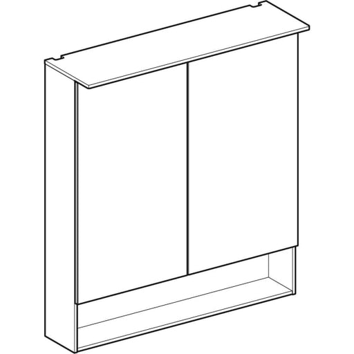 Geberit Vertriebs - Acanto Spiegelschrank mit Beleuch. zwei Türen, 75x83x21,5cm, Eiche Mystik