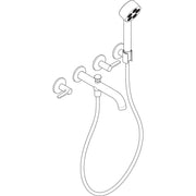 Hansgrohe - 3-Loch Wannenarmatur AXOR One Unterputz Wandm.Handbrause Hebelgr.chr