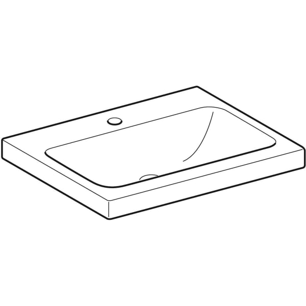 Geberit Vertriebs - iCon Light Aufsatzwaschtisch 60x48cm mit Hahnloch, ohne Überlauf, weiß