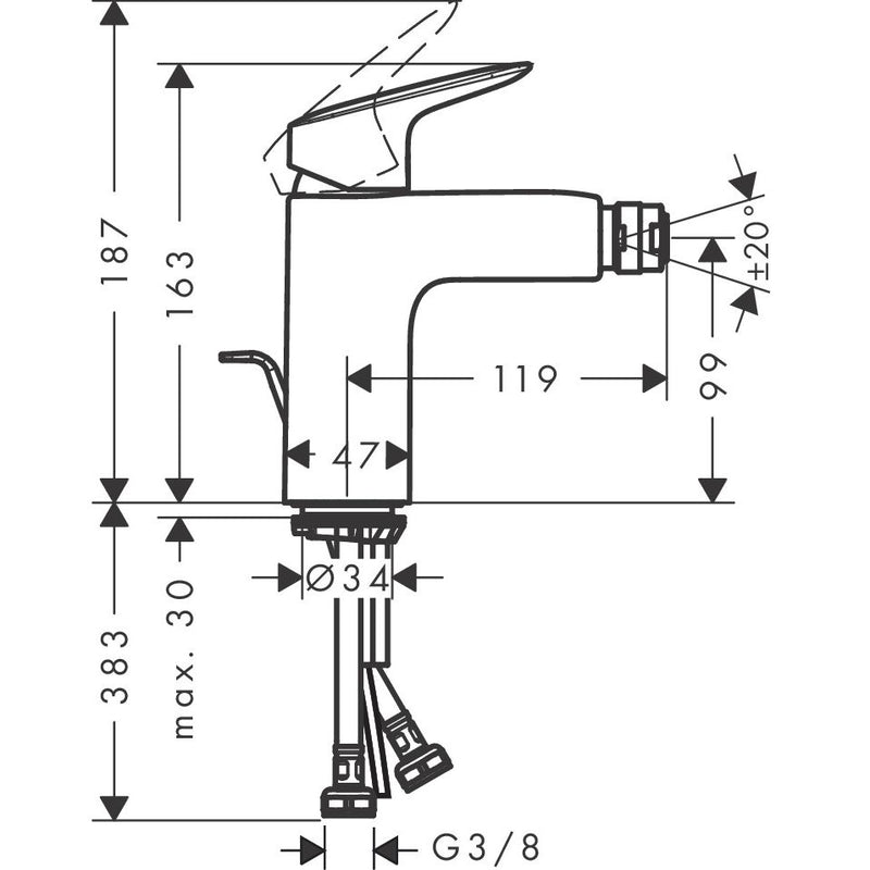 Hansgrohe - Bidetmischer Logis mattschwarz