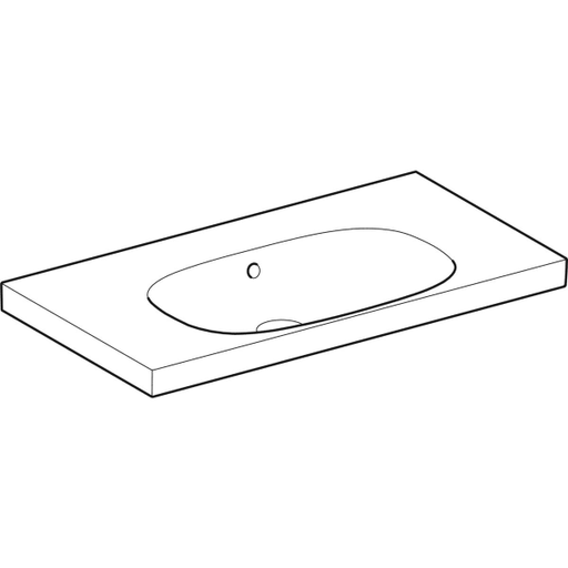 Geberit Vertriebs - Acanto Waschtisch m. Ablg., 90x48 einfache Bef., o. Hl., m. Ül., weiß Tect
