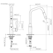 Dornbracht - EHM Pull-down mit Brausefunktion Sync 33875895 platin gebürstet