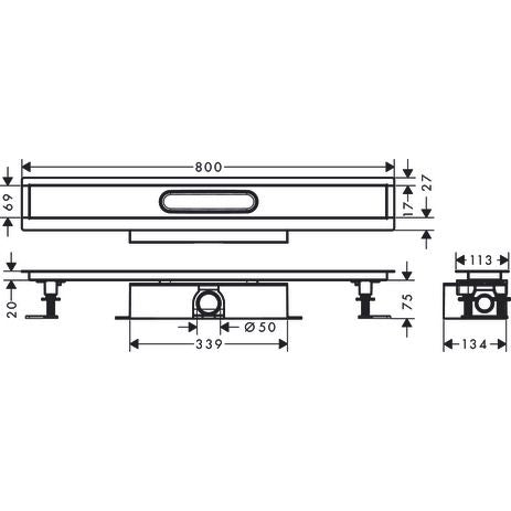 Hansgrohe - Komplettset uBox universal für Standardinstall.800mm für DR FS