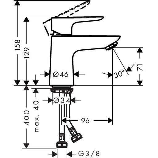 Hansgrohe - Waschtischmischer 80 Talis E ohne Ablauf, chrom