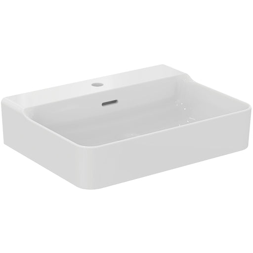 Ideal Standard - Waschtisch CONCA, 1 Hl., m.Ül., 600x450x165mm, Weiß mit IdealPlus