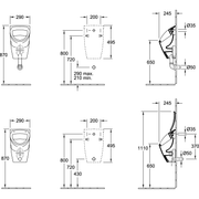 VILLEROY & BOCH - Absaug-Urinal compact O.NOVO 755700 290x495x245 weiß Cplus
