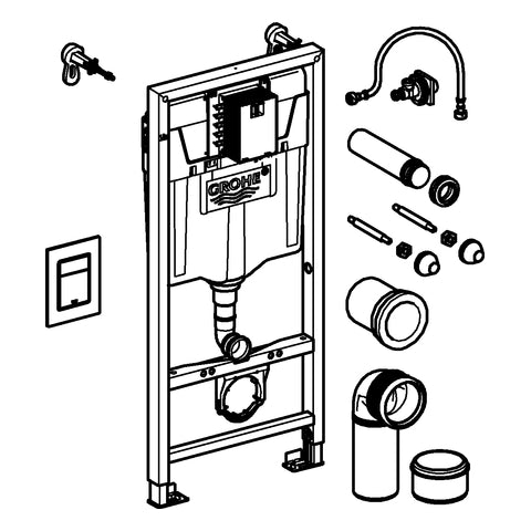 Grohe - 3-in-1 Set für WC RAPID SL 39501 BH1,13m Skate CS Betät. chrom/Wandwinkel