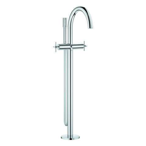 Grohe - 2-Griff-Wannenbatt. Atrio 25272 FMS Bodenmontage Kreuz-Griff chrom