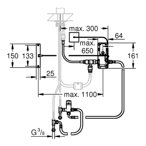 Grohe - Umrüstset Foot Control 30309 für Aktivierung von SPT-Batt. durch Sensor