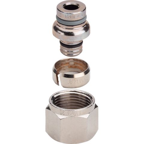 Viega - Verschraubung 1035 20mm Rotguss matt-vernickelt