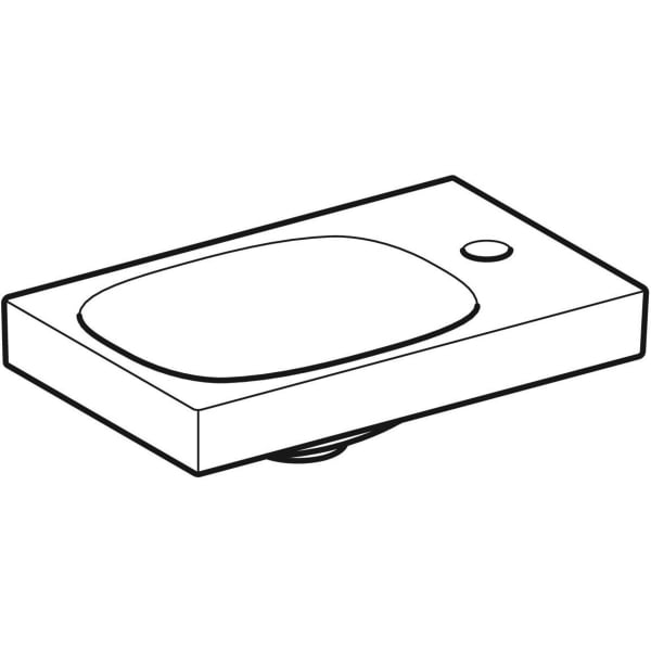 Geberit Vertriebs - Acanto Handwaschbecken, 40x25cm Hahnloch rechts, o.Ül., weiß, KeraTect
