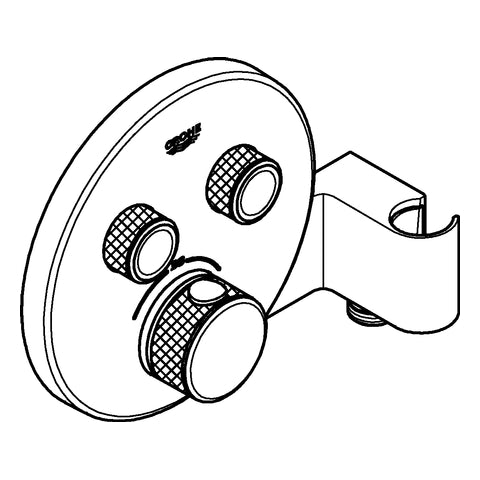 Grohe - THM GROHTHERM SmartControl 29120 FMS rund 2 Abspv. integ. Br.halter chrom