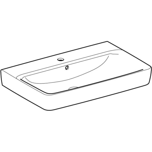 Geberit Vertriebs - RENOVA Plan Aufsatzwaschtisch 75x48cm mit Hahnloch, mit Überlauf, weiß, NEU