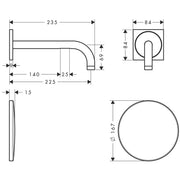 Hansgrohe - Waschtischmischer Unterputz AXOR Uno 2 Elektronik langer Auslauf chrom