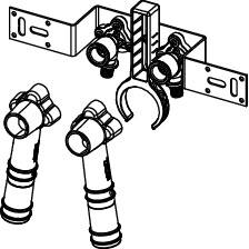 TECE SE - TECEflex Montageeinheit mit Wandscheiben Stichmaß 80mm Dim. 16x1/2 Rotguss