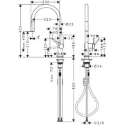 Hansgrohe - Spültischmischer 210 TALIS M54 Ausziehauslauf 1jet mattschwarz
