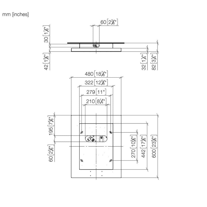 Dornbracht - Regenpaneel eckig 4140097985 edelstahl poliert