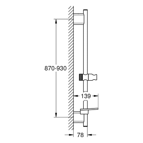 Grohe - Brausestange RAINSHOWER SmartActive 26603 900mm hard graphite