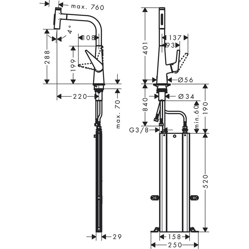 Hansgrohe - Spültischmischer 300 TALIS Select M51 Ausziehbrause 2jet sBox edelstahl-optik
