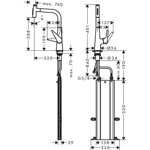 Hansgrohe - Spültischmischer 300 TALIS Select M51 Ausziehbrause 2jet sBox edelstahl-optik