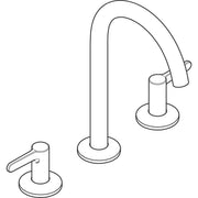 Hansgrohe - 3-Loch Waschtischarmatur 170 AXOR One mit Push-Open Ablaufgarnitur chrom