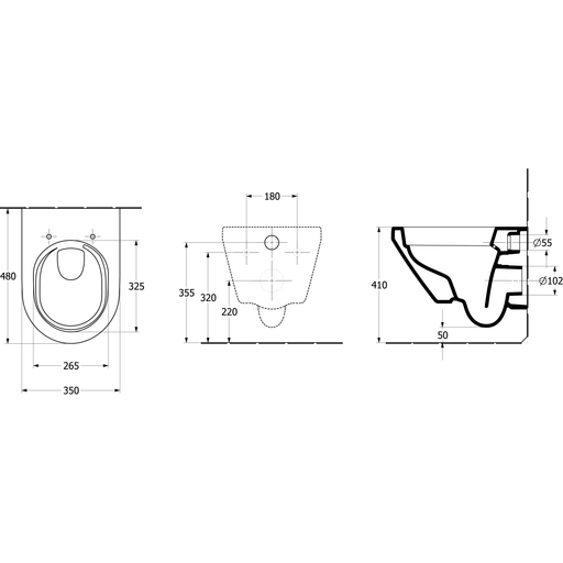 VILLEROY & BOCH - Combi-Pack Architectura 350x480x355mm ov wandh Abg waagr m TwistFl e3 weAlpin