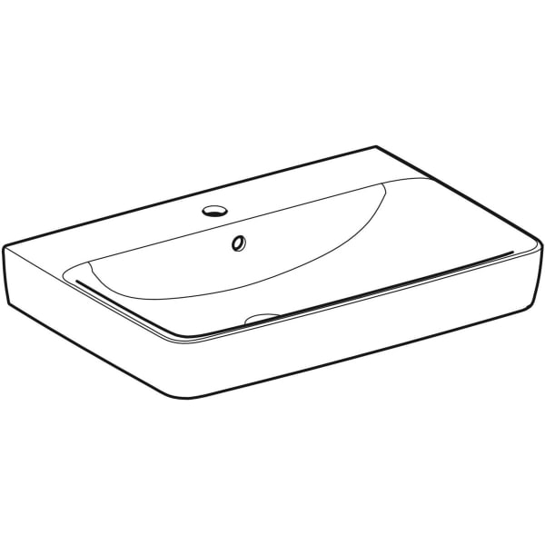 Geberit Vertriebs - RENOVA Plan Aufsatzwaschtisch 70x48cm m. Hahnloch, m. Ül., weiß, KeraTect, NEU
