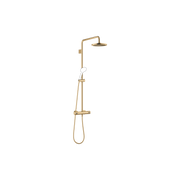Dornbracht - Showerpipe mit Brause-Thermostat Regenbrause D. 220mm, messing gebürstet