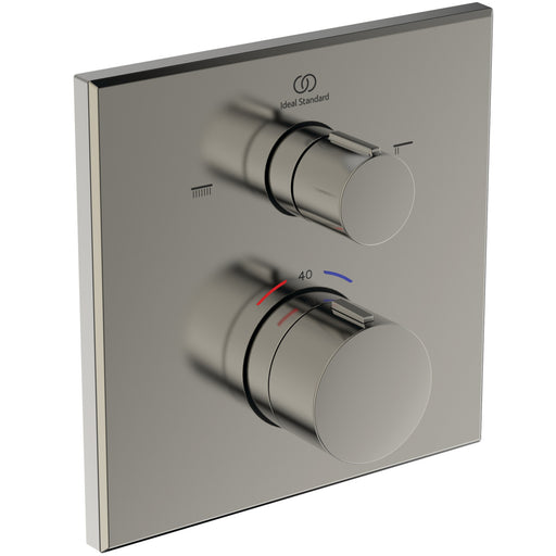 Ideal Standard - IS Badethermostat UP Ceratherm C100 Rosette 163x163mm Silver Storm