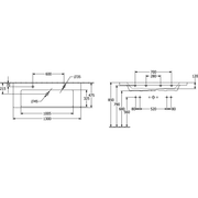 VILLEROY & BOCH - Schrankwaschtisch Subway 3.0 1300x 470mm Rechteck 2HL. o. ÜL. Weiß Alpin