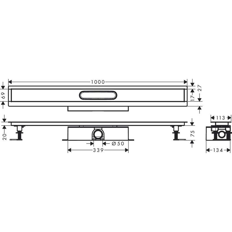 Hansgrohe - Komplettset uBox universal für Standardinstall.1000mm für DR FS