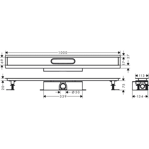 Hansgrohe - Komplettset uBox universal für Standardinstall.1000mm für DR FS