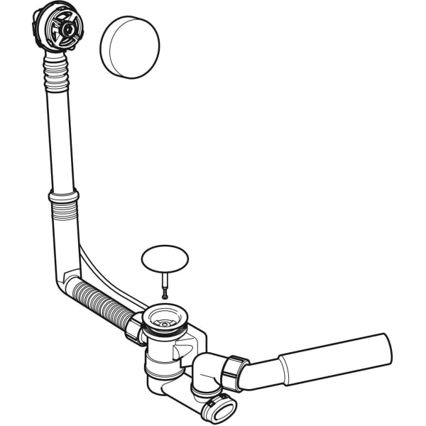 Geberit Vertriebs - Badewannenablauf, d52 mit Drehbet. m. Fertigbauset, DN40/50, chrg