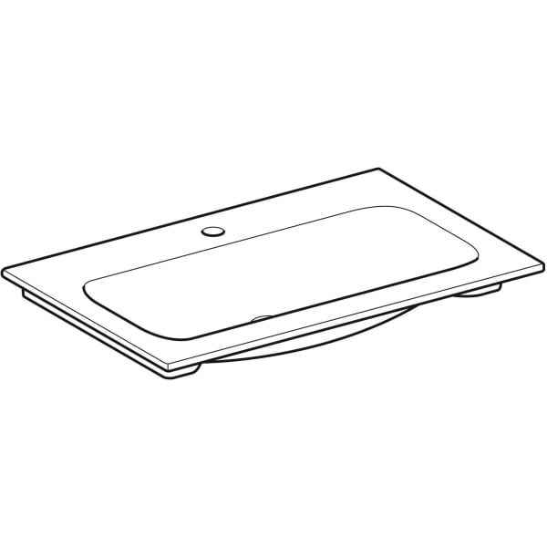 Geberit Vertriebs - iCon Light Möbelwaschtisch 75x48cm mit Hahnloch, ohne Ül., weiß, KeraTect